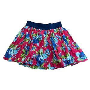 ABERCROMBIE & FITCH CUTE FLIRTY FLORAL BLUE & RED MINI FLARED CIRCLE SKIRT M